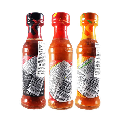 Nando's Peri Peri Chilli Sauce - XX Hot 125g + Hot 125g + Medium 125g, Pack of 1 each, Product of The Netherlands - "XX Hot Peri Peri Trio!"