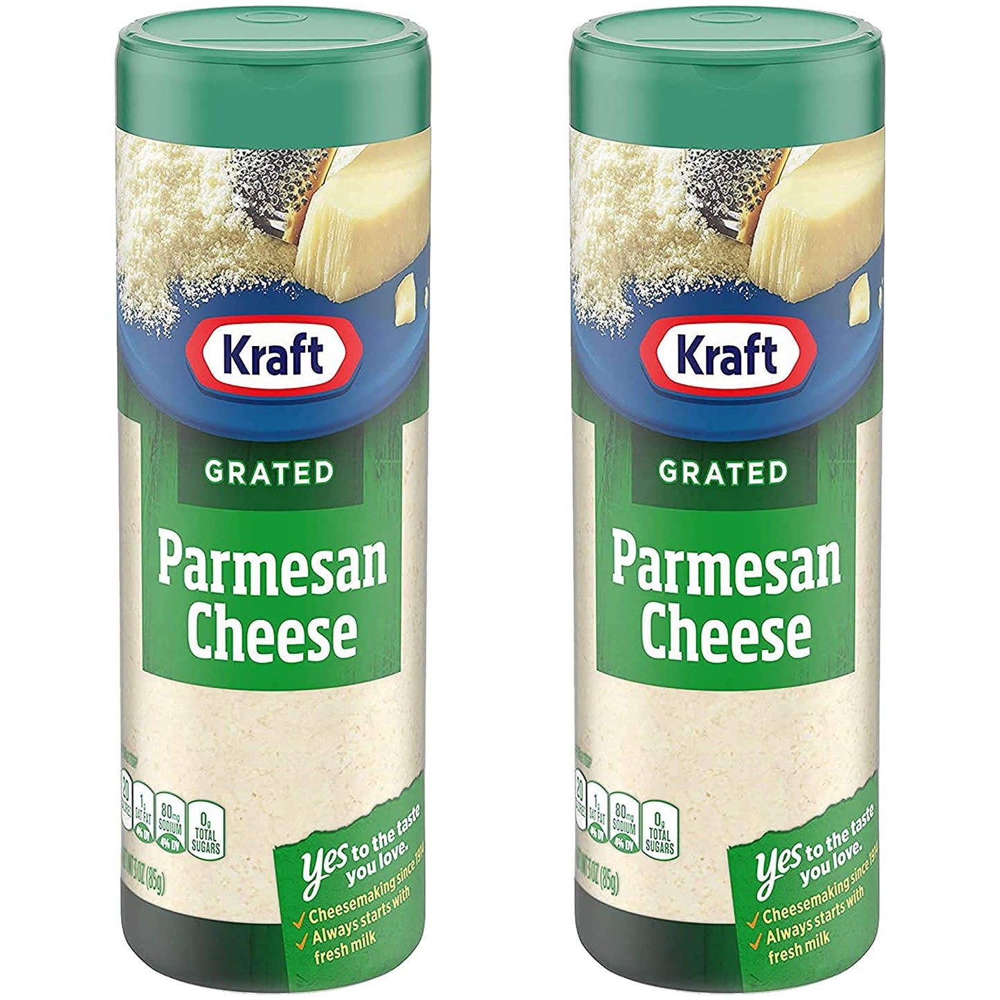 Kraft Parmesan Cheese Grated, 2 x 85 g - "Parmesan Duo!"