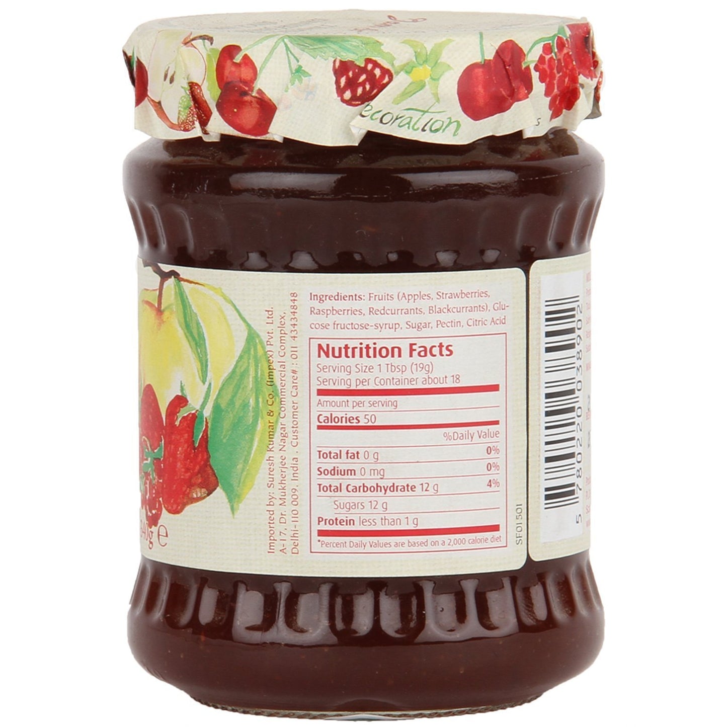 Dana Jam - Danish Mixed Fruit Preserve, 340g Jar - Danish mixed fruit preserve