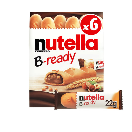 Nutella B-Ready Hazelnut, 2 X 22 G - "Double the Nutella crunch!"