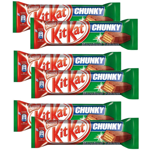 Kitkat Chunky Hazelnut - 6 Pack, 6 x 42 g - Treat yourself to the crunchy goodness of Kitkat Chunky Hazelnut, 6 Pack, 6 x 42 g.