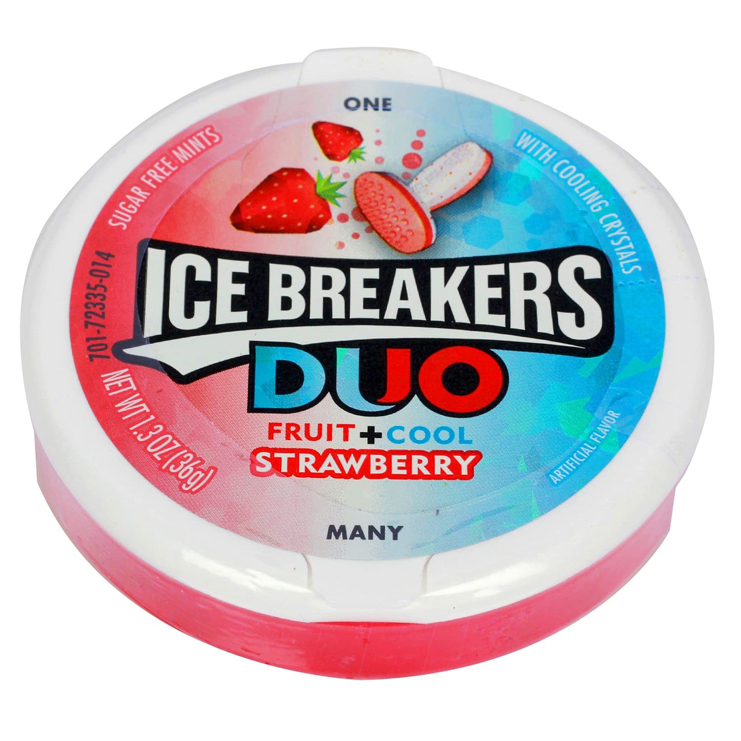 Ice Breakers Duo Fruit and Cool Strawberry Mints Pack of 2, x 36 g - Double pack of strawberry mints, fruity and cool, 36g each.