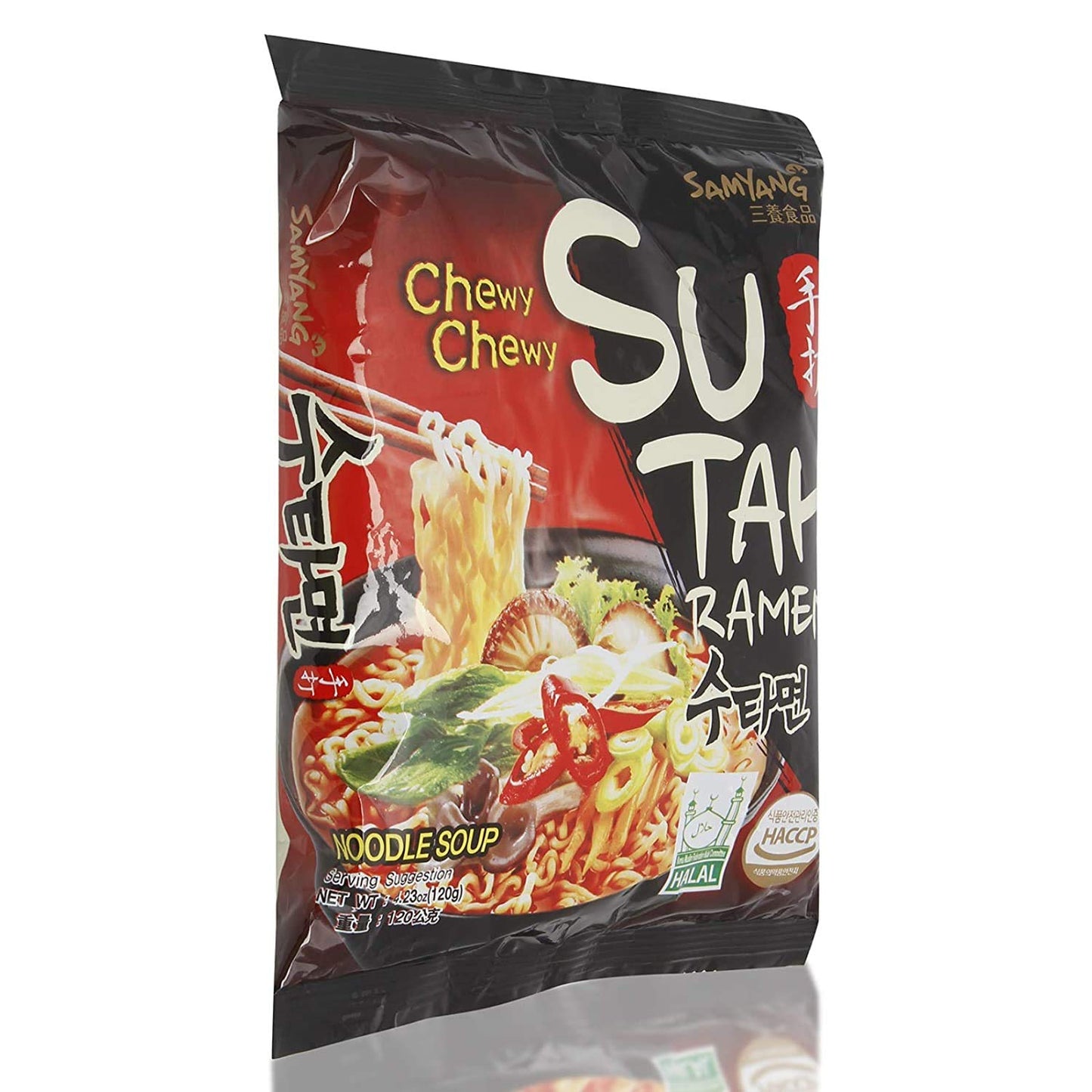 Samyang Chewy Chewy Sutah Raman Veggie Noodles 140gm*Pack6 (Pack of 6) (Imported)