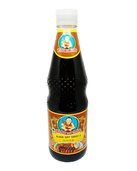 Healthy Boy Dark Black Soy Sauce, 700ml - Robust and flavorful dark soy sauce for cooking.