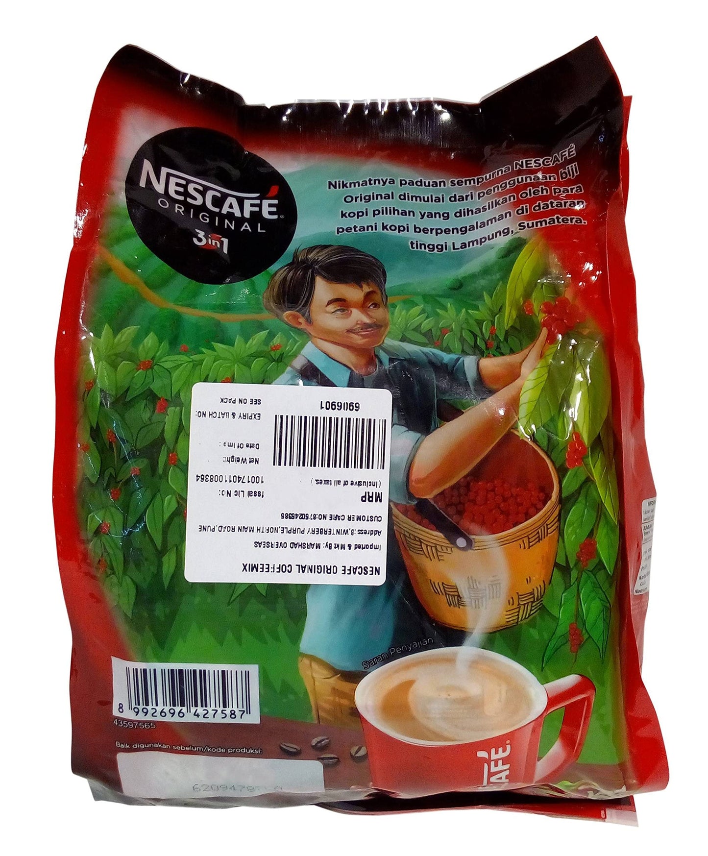 Nescafe Original Coffee Mix-3 in 1, 525G Pouch, Ground, Bag - "Original Coffee Mix - 3 in 1 Ground Coffee Pleasure!"