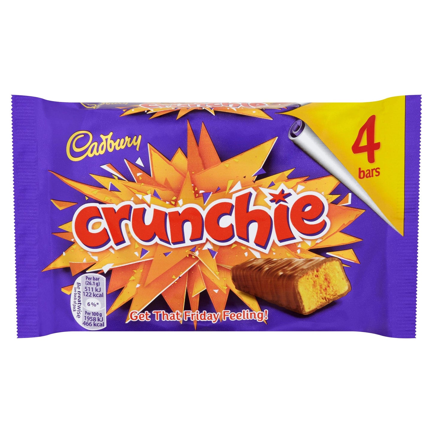 Cadbury Crunchie 4 Chocolate bar 104.4g - Honeycomb crunch