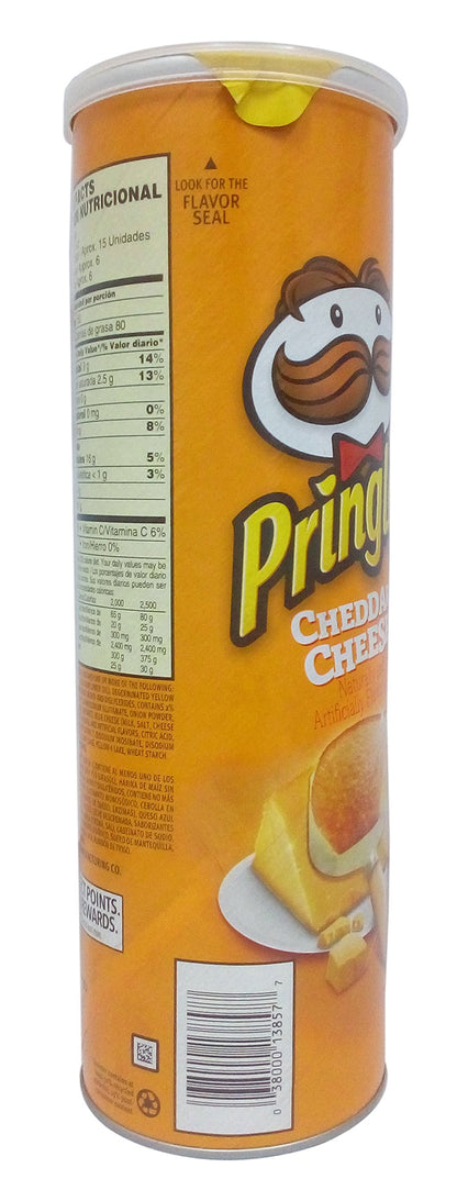 Pringles Potato Crisps - Cheddar Cheese, 158g Tin - Cheddar cheese Pringles crisps!