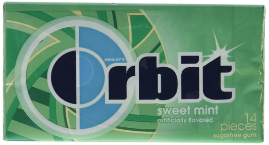 Wrigley's Orbit Sweet Mint Sugar-Free Chewing Gum - 14 Sticks - Enjoy Sweet Freshness!