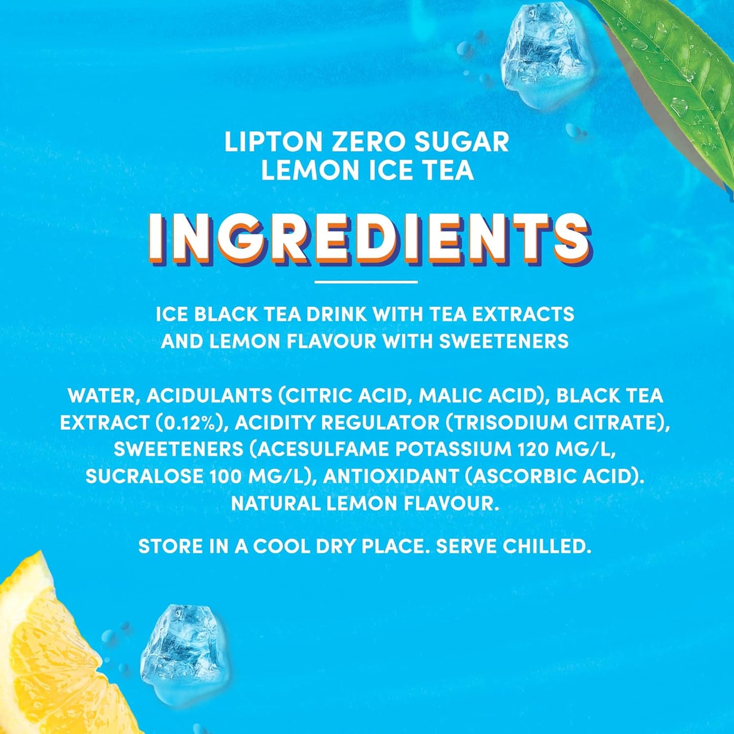 Lipton Zero Sugar, Lemon Iced Tea, 6 x 320 ml