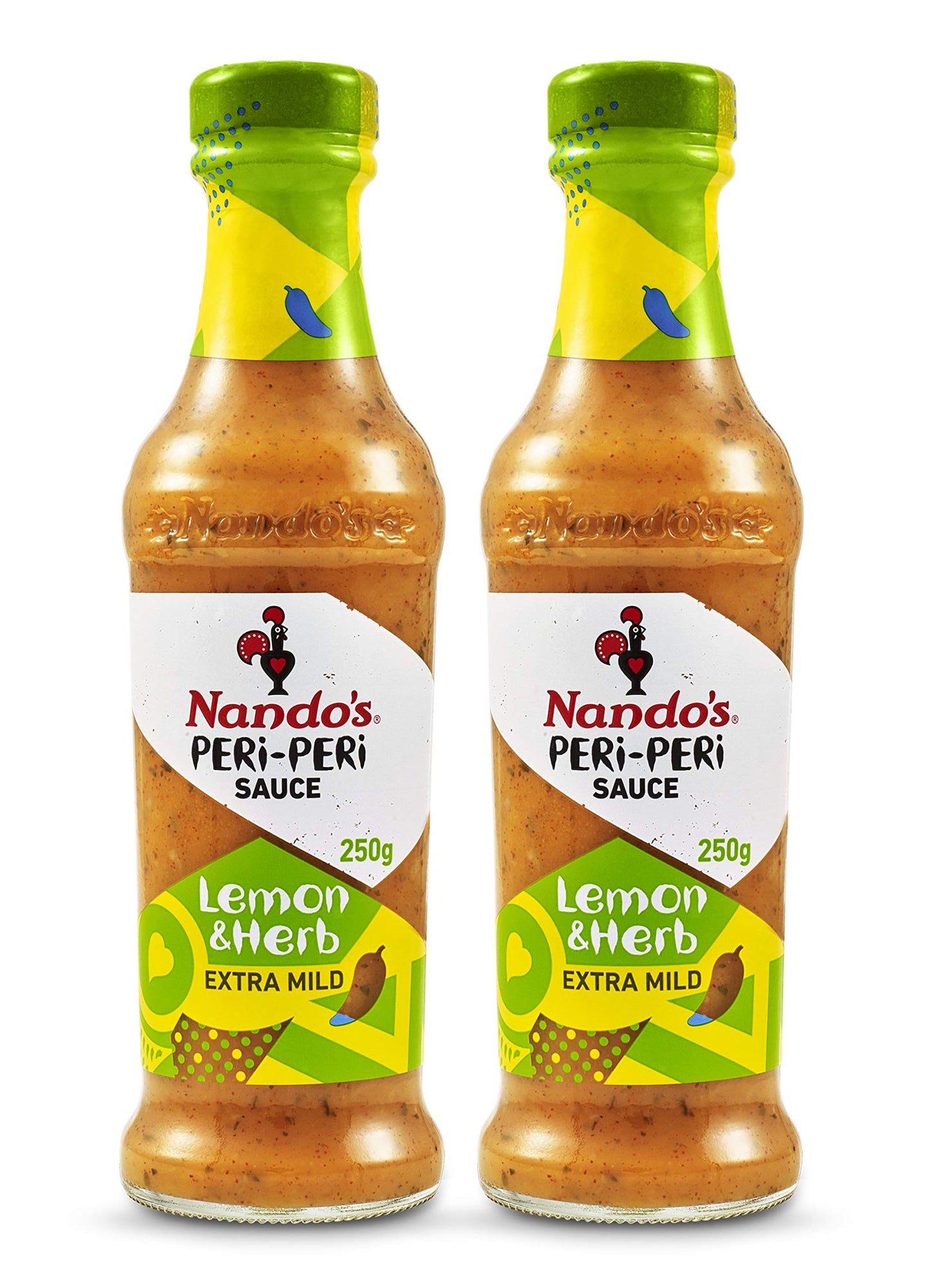 Nando's Peri Peri Chilli Sauce - Lemon And Herb, 250 Gm, Pack Of 2, Product Of The Netherlands - "Lemon & Herb Twin Delight!"