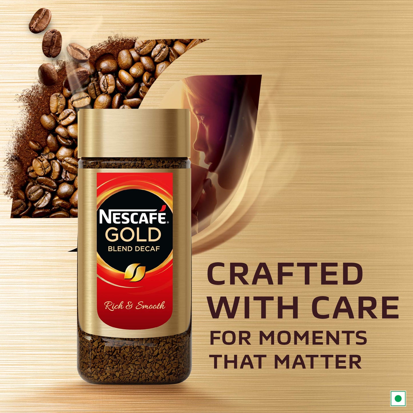 Nescafe Gold Blend Imported Decaf Coffee Powder, Glass Jar, Arabica and Robusta beans,100 grams - "Decaf Gold Blend - Imported Coffee Excellence!"