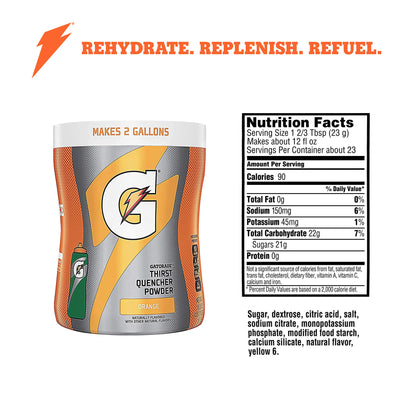 Gatorade Powder Orange, 521g - Quench your thirst with the vibrant and refreshing orange flavor of Gatorade's powder drink mix