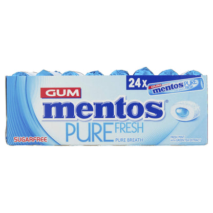 Mentos Sugarfree Pure Fresh, Mint, 24 x 15.5 g - "Pure Mint Joy!"