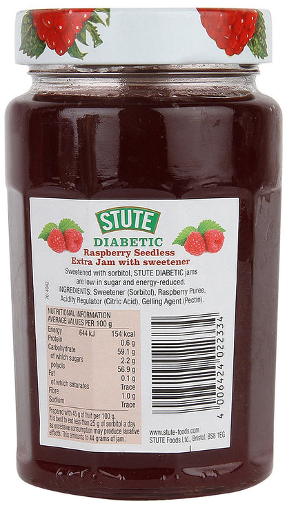 Stute Diabetic Jam - Raspberry, 430g Jar