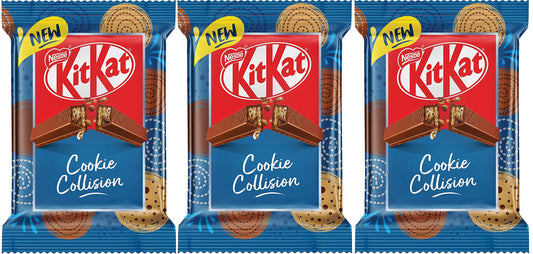 Nestle KitKat Cookie Collision 4 Finger 45g Pack Of 3 - "KitKat Cookie Collision - Pack of 3, 45g Each of Cookie Crunch!"