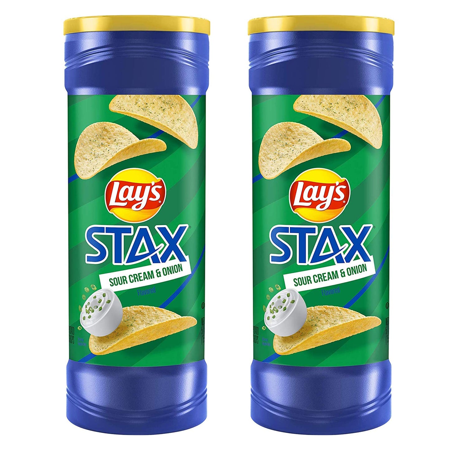 Lay's STAX Sour Cream & Onion, 2 x 155.9g - "Double Cream & Onion!"