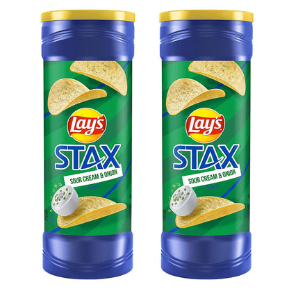 Lay's STAX Sour Cream & Onion, 2 x 155.9g - "Double Cream & Onion!"