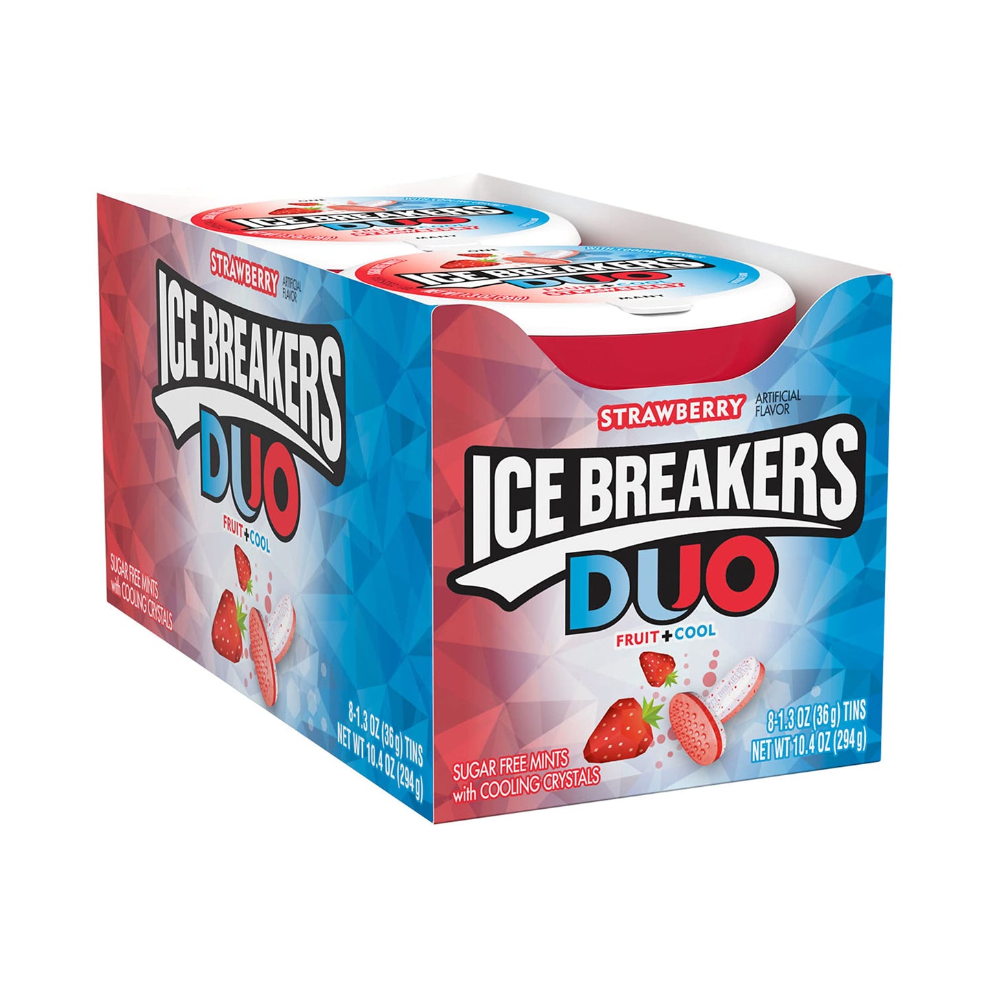 Ice Breakers Duo Fruit and Cool Strawberry Mints Pouch, 8 X 36 G, 0.9 Pounds - Eight pouches of cool strawberry mints, fruity and refreshing, 36g each.