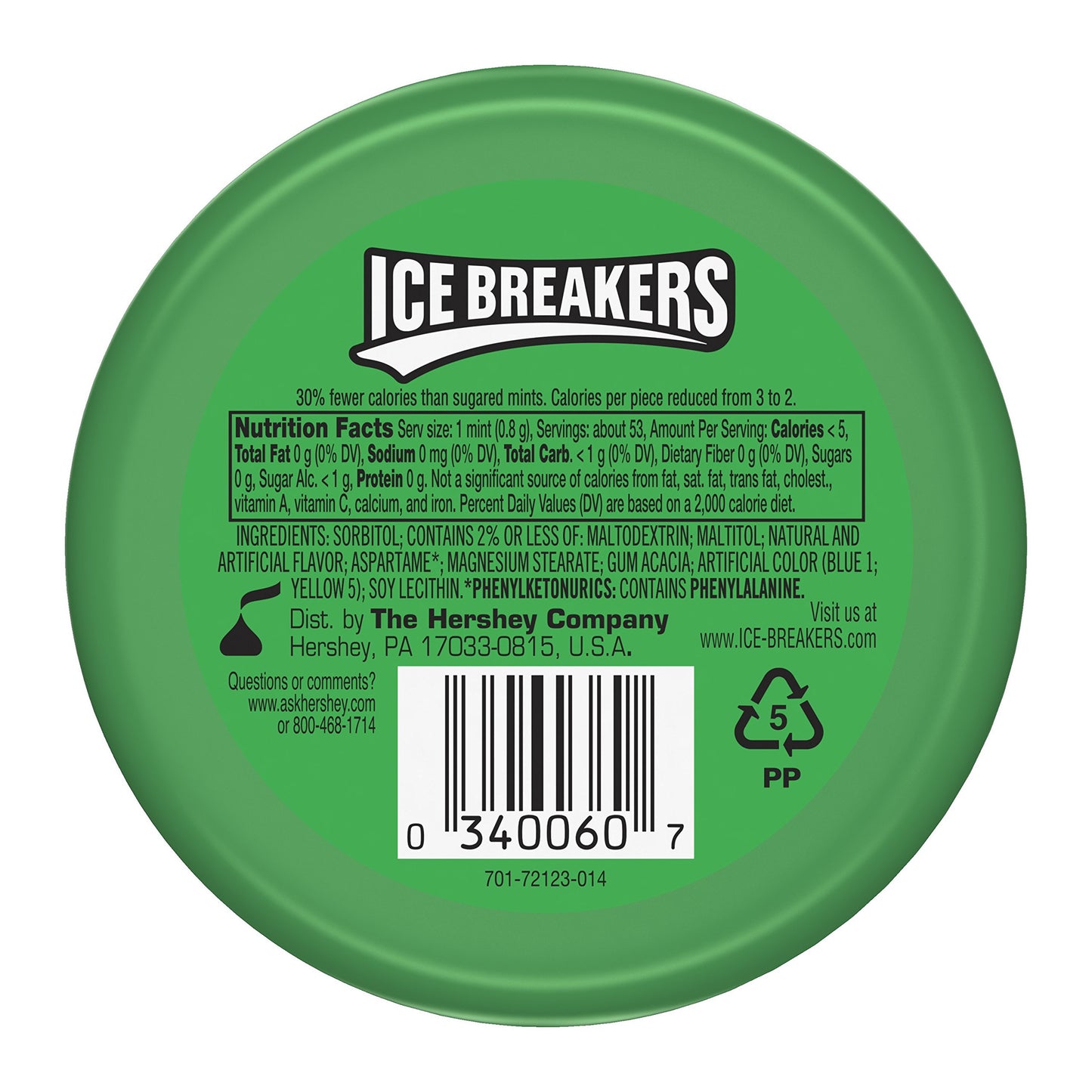 Ice Breakers Mints Ice Cubes Spearmint 1.5 oz Tin - Spearmint mints in a handy tin, 42g of sugar-free freshness.