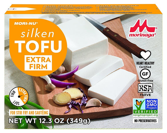 Mori-Nu Morinaga Silken Tofu- Extra Firm, 349 g - "Extra Firm Tofu Joy!"