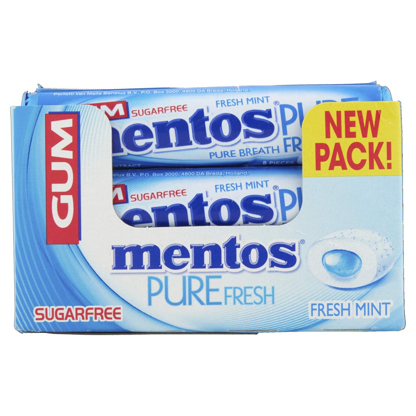 Mentos Sugarfree Pure Fresh, Mint, 24 x 15.5 g - "Pure Mint Joy!"