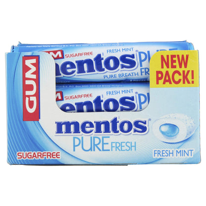 Mentos Sugarfree Pure Fresh, Mint, 24 x 15.5 g - "Pure Mint Joy!"