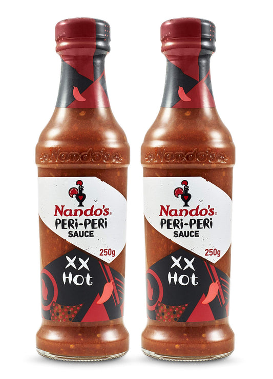 Nando's Peri Peri Chilli Sauce - XX Hot, 250G, Pack Of 2, Product Of The Netherlands - 950 Gm - "XX Hot Peri Peri Twin Pack!"