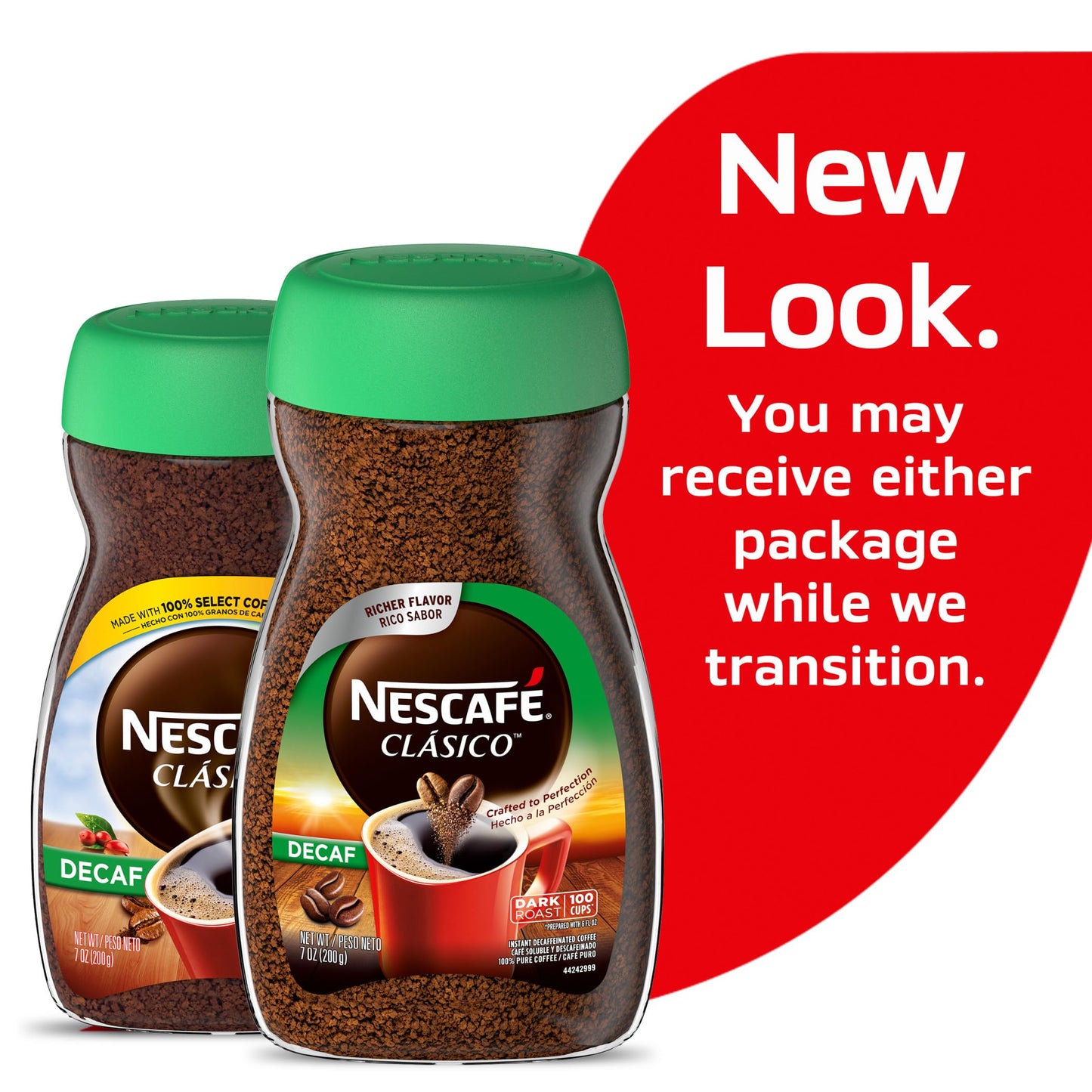 Nescafé Clasico Decaf Coffee, 7.05 oz ℮ 200 g - "Classic Decaf Bliss - Taste the Tradition!"