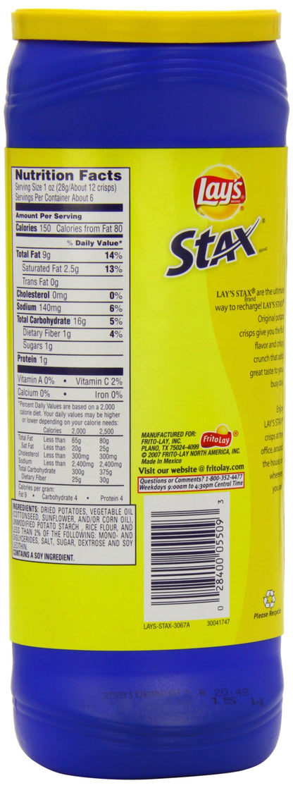 Lay's STAX, Original, 163g - "Pure Original Flavor!"