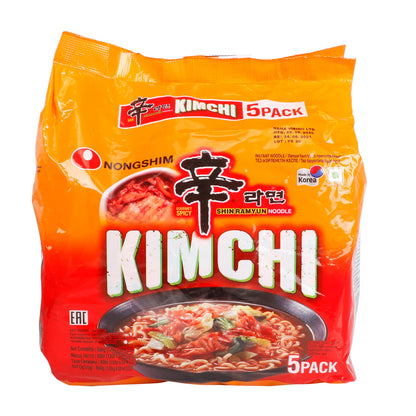 Nongshim Vegan Shin Ramyun Kimchi Instant Noodle, 5 Pack, 21.16 oz / 600 g - "Vegan delight with a kimchi twist!"