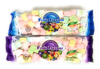 FRUIT FLAVOUR Marshmallow Heart Shape (Pack of 2) (160g*2) - Double the heart-shaped fruity marshmallow fun! Ideal for spreading love and joy with every chewy bite!