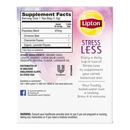 Lipton Herbal Supplement, Stress Less, 15 ct - "Stress Less Tea!"