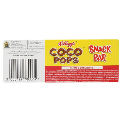 Kellogg's Coco Pops Snack Bar (Pack of 6 bars), 120g - Enjoy a tasty treat with Kellogg's Coco Pops Snack Bar, pack of 6, 120g.