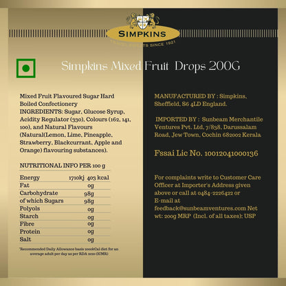 Simpkins Mixed Fruit Drops 200g