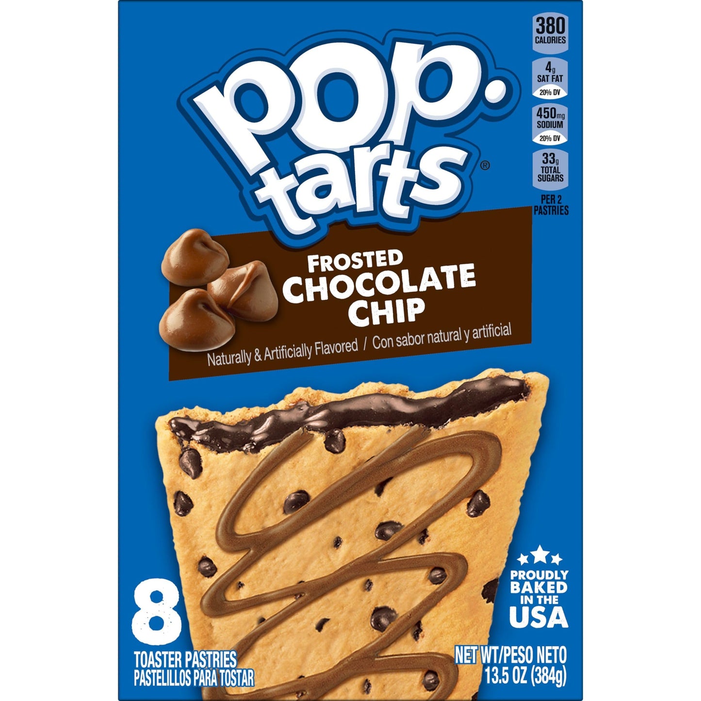 Pop Tarts Frosted Chocolate Chip, 384 g - "Chocolate chip perfection!"