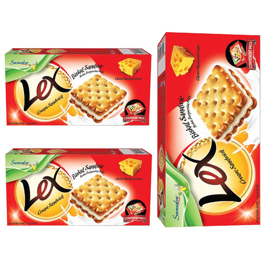 Samudra Lex Cream Sandwich Biscuits, Cheese, 152 g, Pack of 3