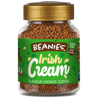 Beanies | Instant Flavoured Coffee | Irish Cream | Low Calorie, Sugar Free | 50 g | Pack of 1 - Irish-inspired indulgence