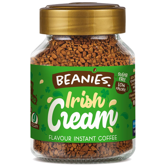 Beanies | Instant Flavoured Coffee | Irish Cream | Low Calorie, Sugar Free | 50 g | Pack of 1 - Irish-inspired indulgence