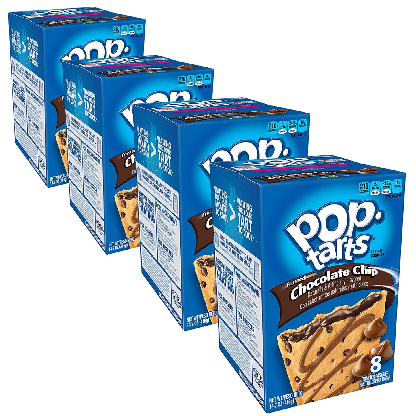 Pop Tarts Frosted Chocolate Chip Cookie Dough Pack of 4 Pouch, 4 x 400 g - "Four-pack of cookie dough!"