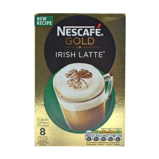 Nestle Nescafe Gold Irish Latte, 8 Mugs -176 g (8x22 g) - "Nescafe Gold Irish Latte - 176g for 8 Mugs of Irish Coffee Delight!"