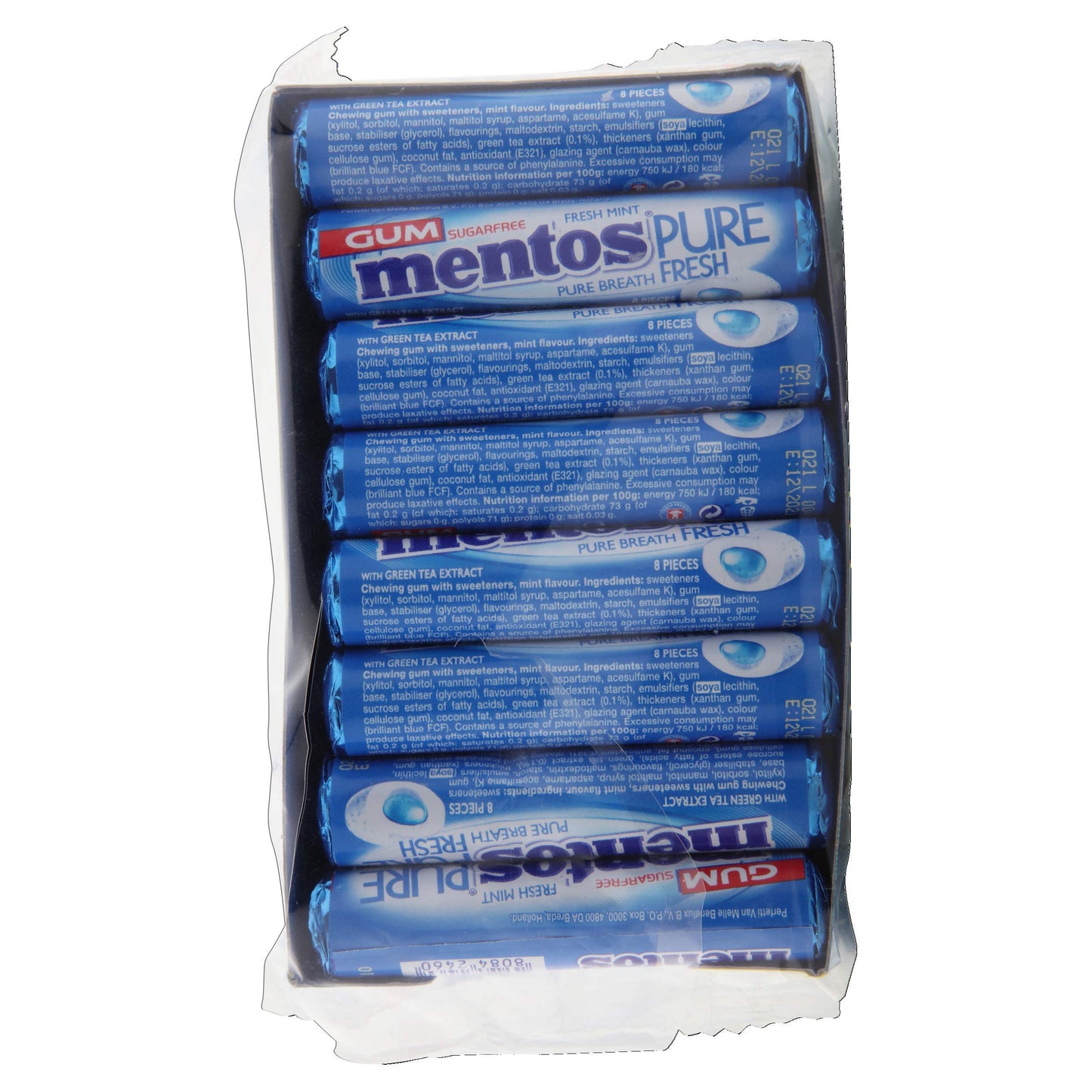 Mentos Sugarfree Pure Fresh, Mint, 24 x 15.5 g - "Pure Mint Joy!"