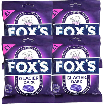 Fox's Glacier Dark Pack of 4 Pouch, 4 x 195 g - Four-pack glacier dark!