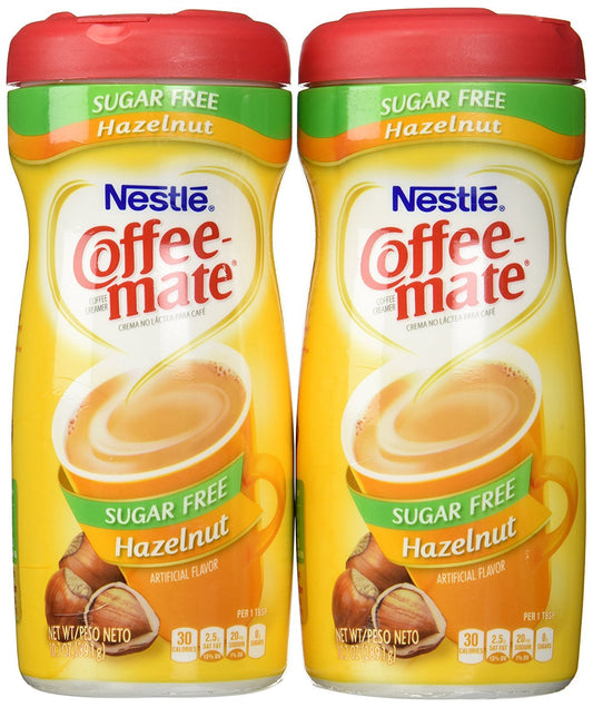 Coffee - Mate - Sugar Free Hazelnut - Powdered Coffee Creamer - 10.2Oz Canister - Pack Of 2 - Sugar-free hazelnut creamer