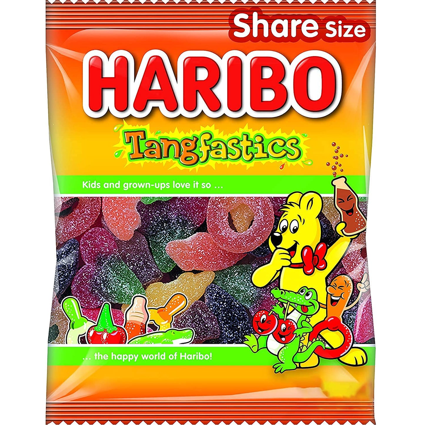 HARIBO Tangfastics Share Size, 4.94 oz ℮ 140 g - Tangy jelly beans in a share size pack.