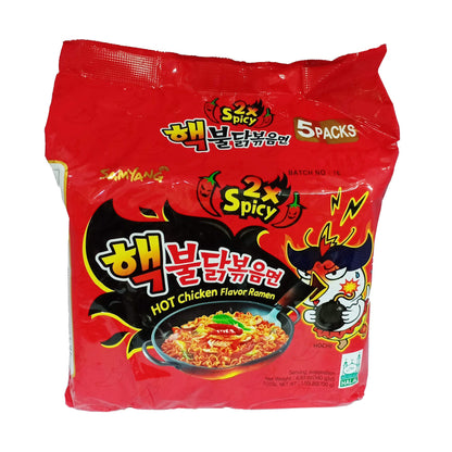 Samyang Hot Chicken Ramen 2X Spicy Noodles, 5 X 140 grams