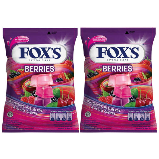 Fox's Crystal Clear Berries Candy (90Gms - Pack of 2) - Double berry candy pack!