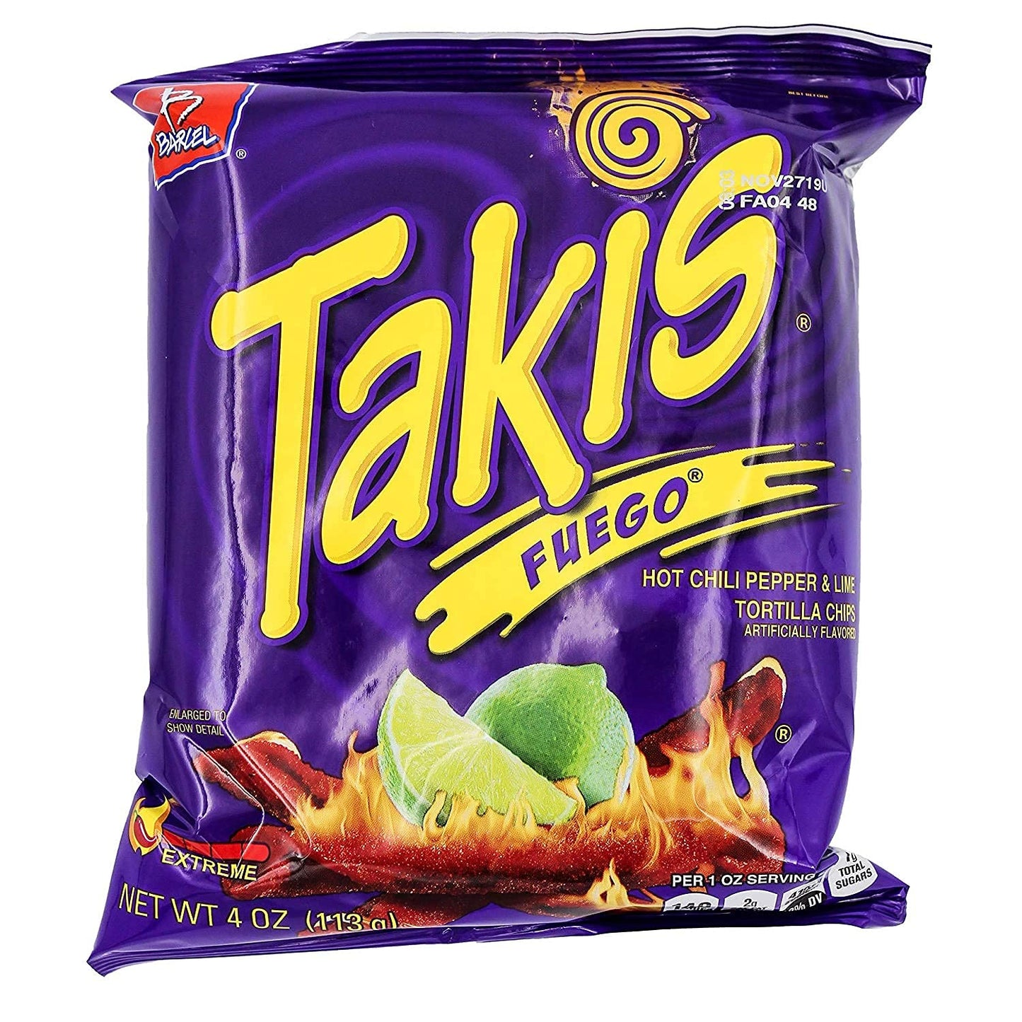 Takis 113g,Hot Chili,Pepper & Lime tortilla chips