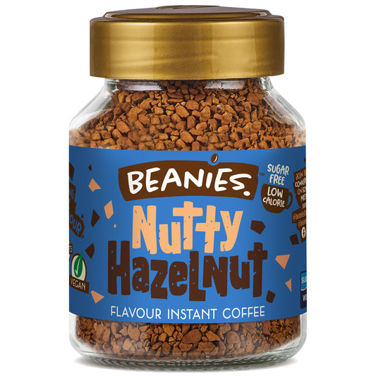 Beanies | Instant Flavoured Coffee | Nutty Hazelnut | Low Calorie, Sugar Free | 50 g | Pack of 1 - Nutty perfection in a cup