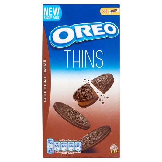 Oreo Thins Chocolate Creme Flavour, 192g - "Thin chocolatey delight!"