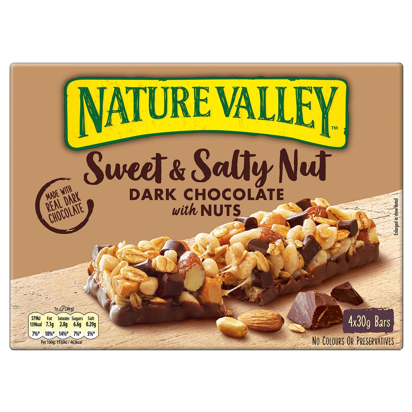 Nature Valley Sweet & Salty Nut Dark Chocolate with Nuts 4 Bars 120g - "Sweet & Salty Nutty Delight!"